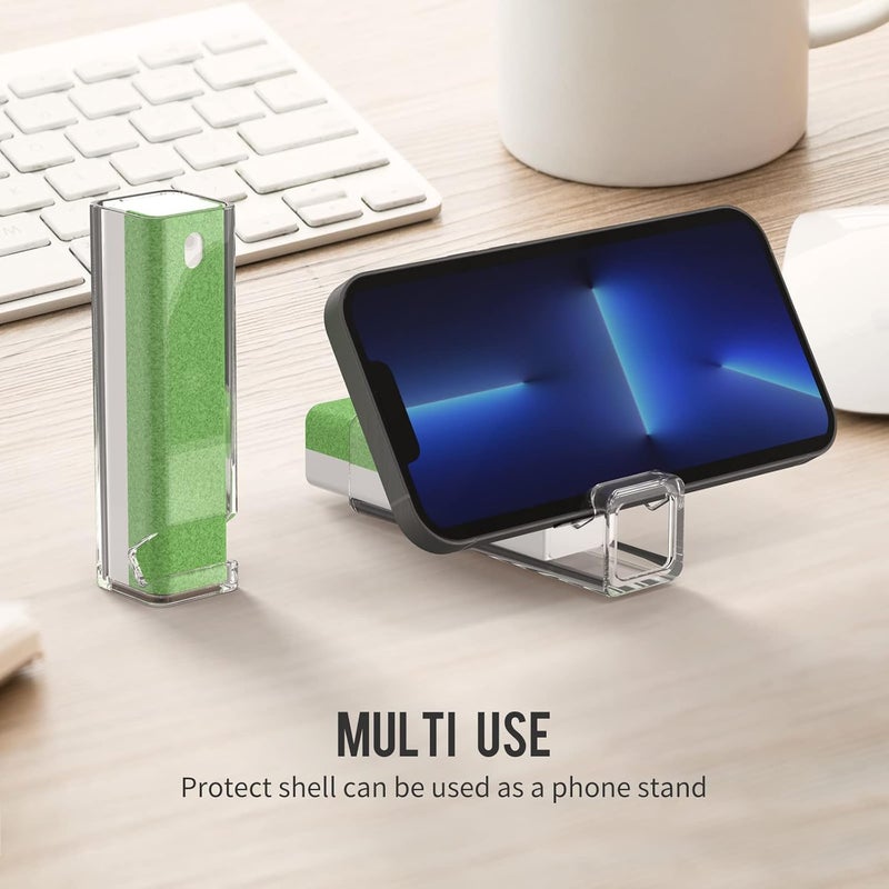 CLICK CLEAN Screen Cleaner, Fingerprint Proof Screen Cleaner Spray, All-in-One Cleaner with Microfiber and Shell for All Phones, Laptop and Tablet Screens (Green) - Image 2